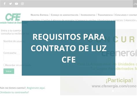 Requisitos Para Contrato De Luz CFE 2025 Actualizado