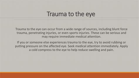 PPT 6 Common Eye Emergencies And How To Treat Them PowerPoint