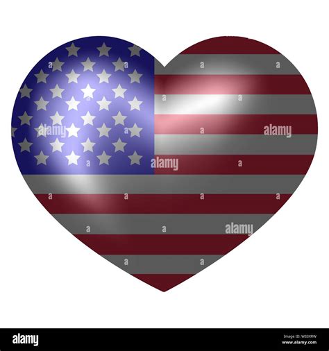 Flag Of Usa In Heart Shape Vector Illustration U S Flag Vector