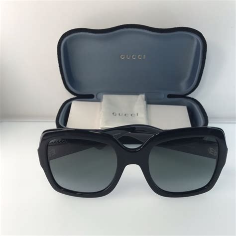 Gucci Accessories Gucci Gg036s 00 Oversized Square Black Sunglasses Poshmark