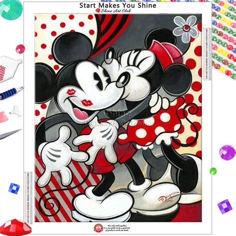 How To Draw Mickey Mouse And Minnie Mouse Kissing