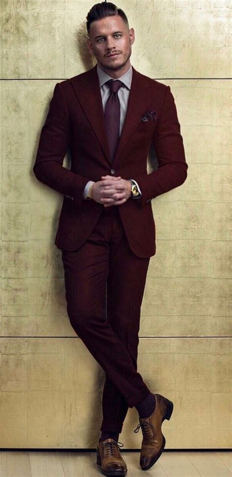 Pin By MontrellDemet On Hot Styled Collection Maroon Suit Mens