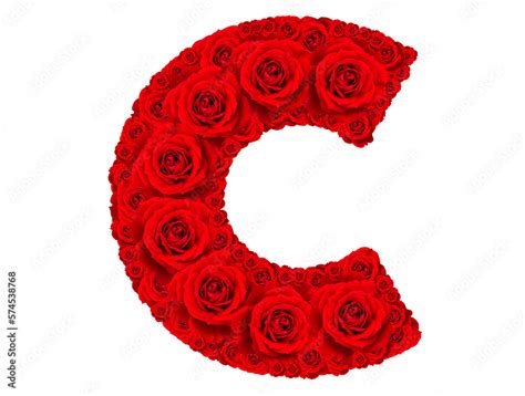 Rose Alphabet Set Alphabet Capital Letter C Made From Red Rose