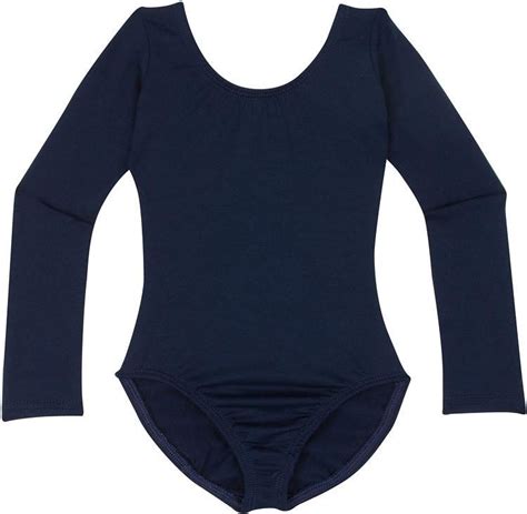 Navy Blue Long Sleeve Leotard For Toddler And Girls Gymnastics