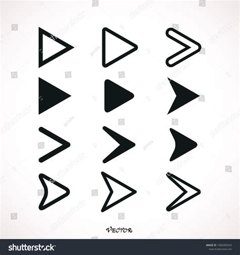 Set New Style Black Vector Arrows Stock Vector Royalty Free