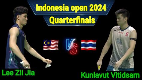 Lee Zii Jia Vs Kunlavut Vitidsarn Quarterfinals Of Indonesia Open