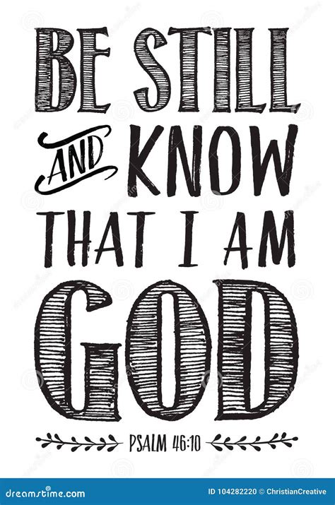 Psalm 46 10 Be Still And Know That I Am God Word Vector On Green Background From The Old