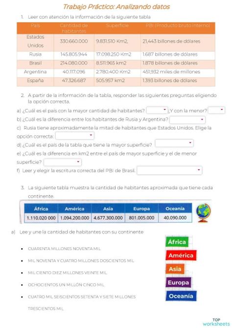 Trabajo PrÁctico Proyecto 2 Analizando Datos Ficha Interactiva Topworksheets