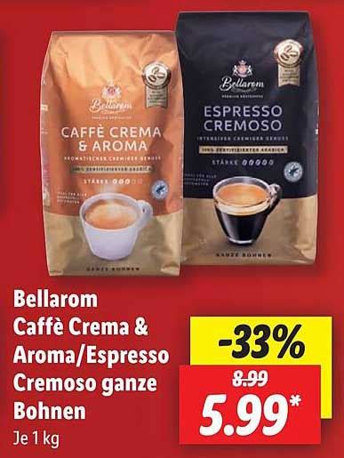 Bellarom Caffè Crema And Aroma Espresso Cremoso Ganze Bohnen Angebot Bei