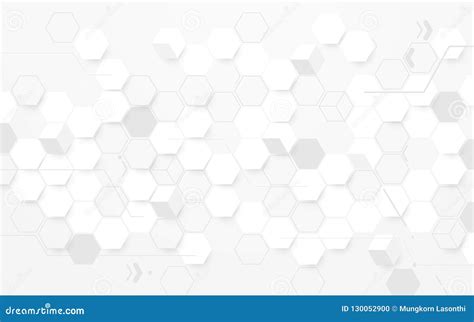 Abstract White Hexagon Geometric Background Stock Vector Illustration