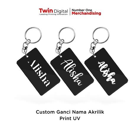 Jual Promo Gantungan Kunci Kotak Nama Akrilik Custom Ganci Kotak Nama