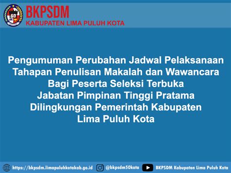 Bkpsdm Perubahan Jadwal Pelaksanaan Tahapan Penulisan Makalah Dan