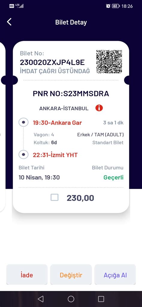 Yht Y Ksek H Zl Tren Tcdd Bilet Ptali Demesi Ikayetvar