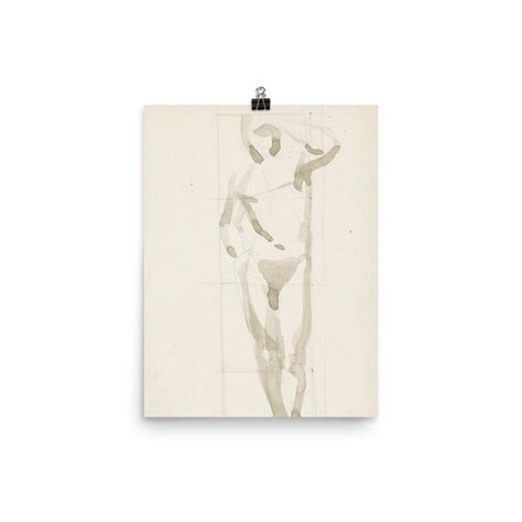 ART PRINT Water Color Line Drawing Figurative Sketch Figurative Nude Man Male Nude Art
