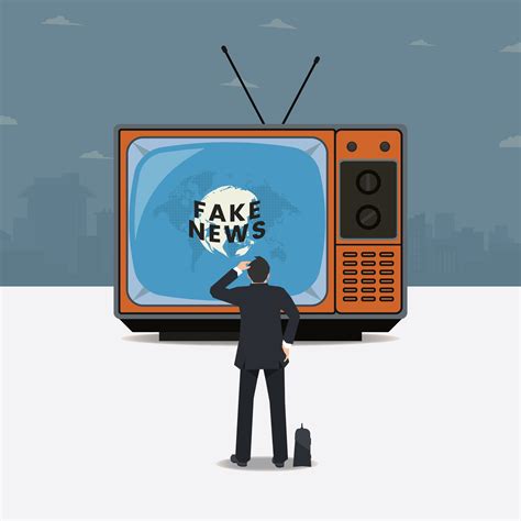 Businessman watching fake news on television graphic design vector ...