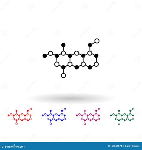 Icône Multicolore De Chaîne Chimique Glyphe Simple Vecteur Plat D