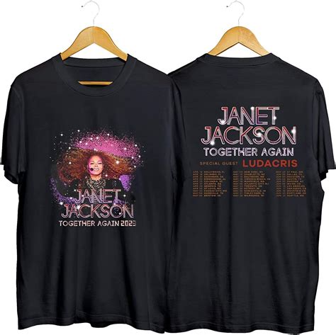 Trendy 2023 Janet Jackson Together Again Tour Double Sided T Shirts