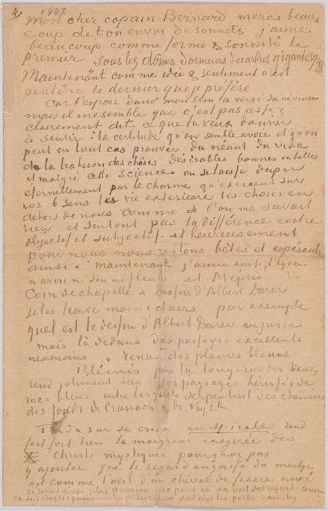 Letter 4, page 1 | Vincent van Gogh's Letters to Émile Bernard | The ...