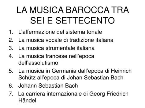 Ppt La Musica Barocca Tra Sei E Settecento Powerpoint Presentation