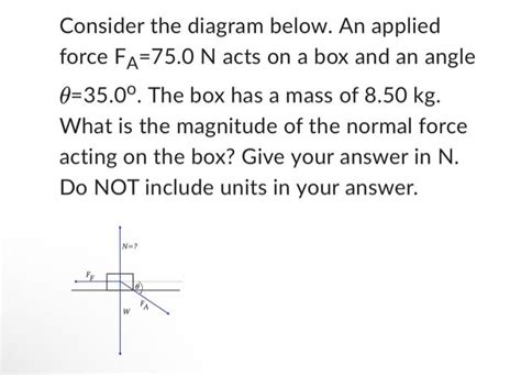 Solved Consider the diagram below. An applied force FA=75.0 | Chegg.com