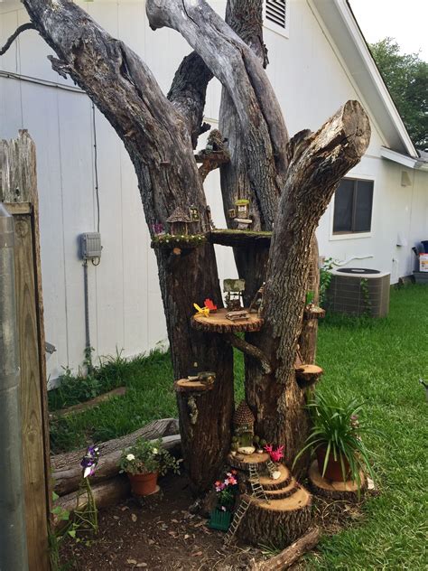 My Tree Stump Fairy Tree Fairy Tree Houses Fairy Garden