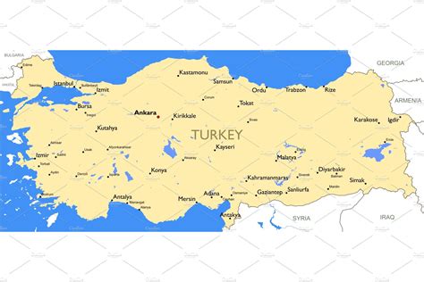 Turkey map | Illustrator Graphics ~ Creative Market