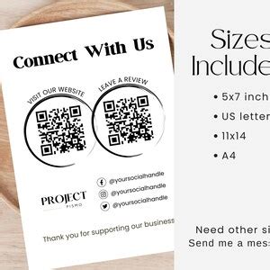 Social Media Sign Template Connect With Us With Qr Code Editable