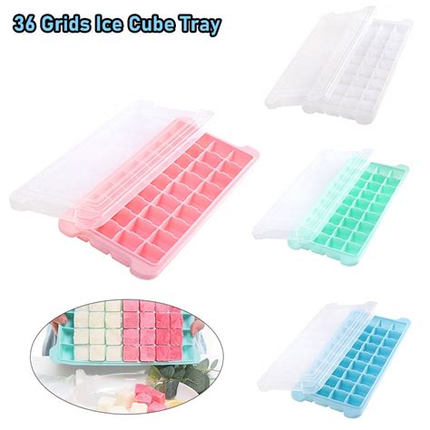 Tooloflife 36 Slot Ice Cube Tray With Lid Silicone Freezing Mold For