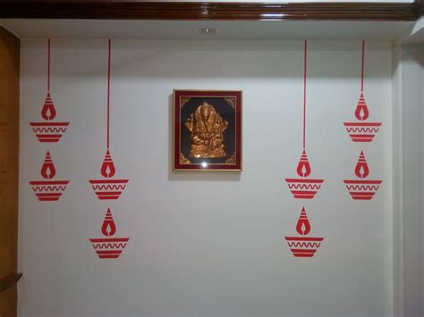 Diya stencil | Simple wall paintings, Diy wall painting, Wall art diy paint