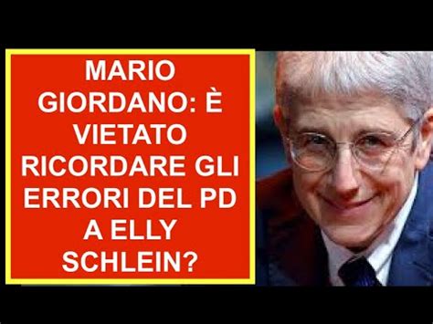 Mario Giordano Vietato Ricordare Gli Errori Del Pd A Elly Schlein