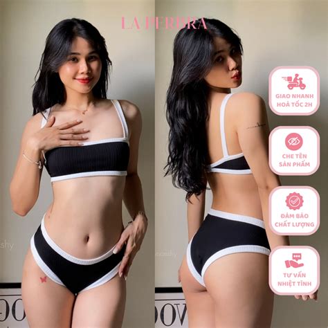 Bikini 2 Mảnh Đồ Bơi Hai Mảnh Cạp Cao Tôn Dáng Có Mút Vải Thun Gân Co Giãn Sexy La Perbra Ciara