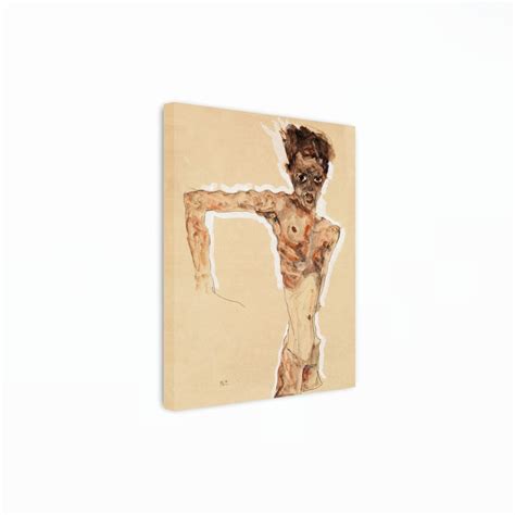 Egon Schiele Naked Man Canvas Art Self Portrait Egon Schiele Wall Art Line Art