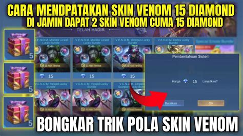 CARA MENDAPATKAN SKIN VENOM CUMA MODAL 15 DIAMOND DI EVENT VENOM LUCKY