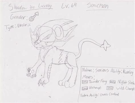 Sonicmon Shadow The Luxray By Mslunarumbreon On Deviantart