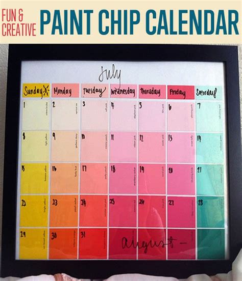 Fun And Creative Diy Paint Chip Calendar Diy Ready