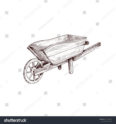 Hand Drawn Farmer Cart Vector Illustration Stock Vector Royalty Free