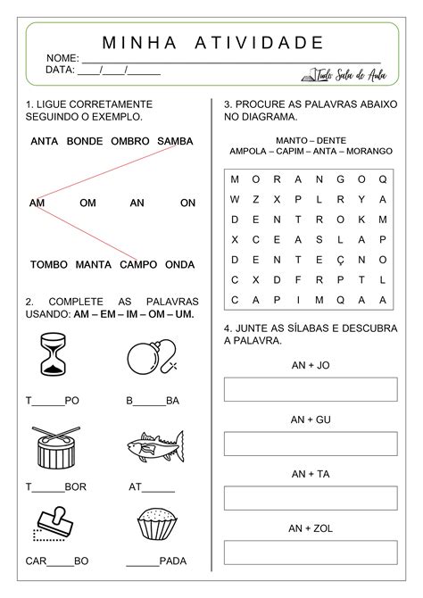 Atividades Com Silabas Complexas