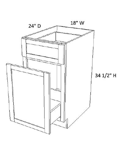 Unfinished Shaker Waste Basket Base Cabinet Cabinetselect