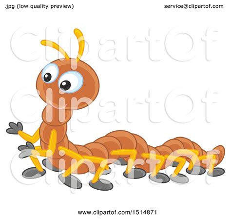 Clipart Of A Cute Centipede Royalty Free Vector Illustration By Alex