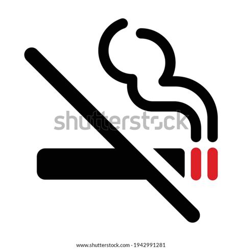 No Smoking Sign Symbol On White Stock Vector Royalty Free 1942991281