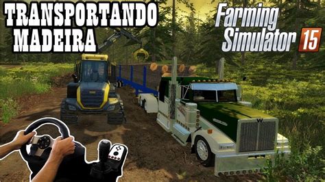 Carregando Madeira E Vendendo Conjunto Americano Farming Simulator