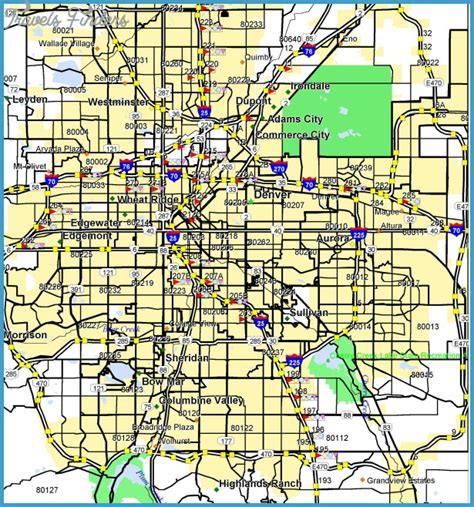 Denver Metro Map - TravelsFinders.Com