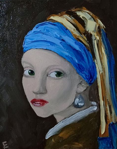 Girl With A Pearl Earring Original Art Girl Portrait By Jan Vermeer Oil