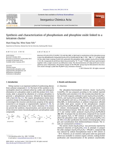 (PDF) Synthesis and characterization of phosphonium and phosphine oxide ...