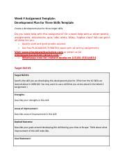 W Wrk As Docx Week Assignment Template Development Plan For