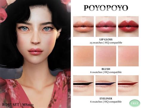 Poyopoyo Rose Set Makeup Set N10 PoyoPoyo On Patreon Sims