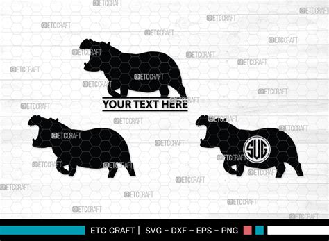 Hippo SVG Monogram, Hippo Silhouette Graphic by Pixel Elites · Creative ...