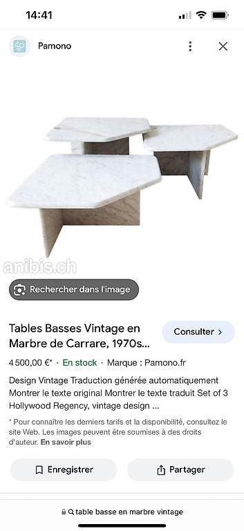 Table Basse Vintage En Marbre Canton Valais Anibis Ch