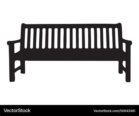 Wooden bench silhouette art Royalty Free Vector Image