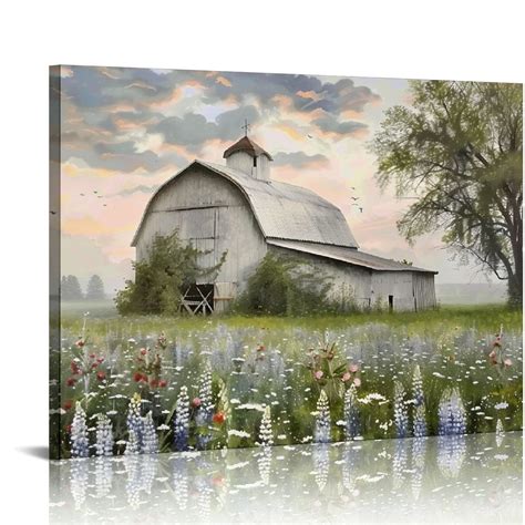 Gotuvs Farmhouse Wall Decor Art Farmhouse Barn Canvas Wall Art Rustic